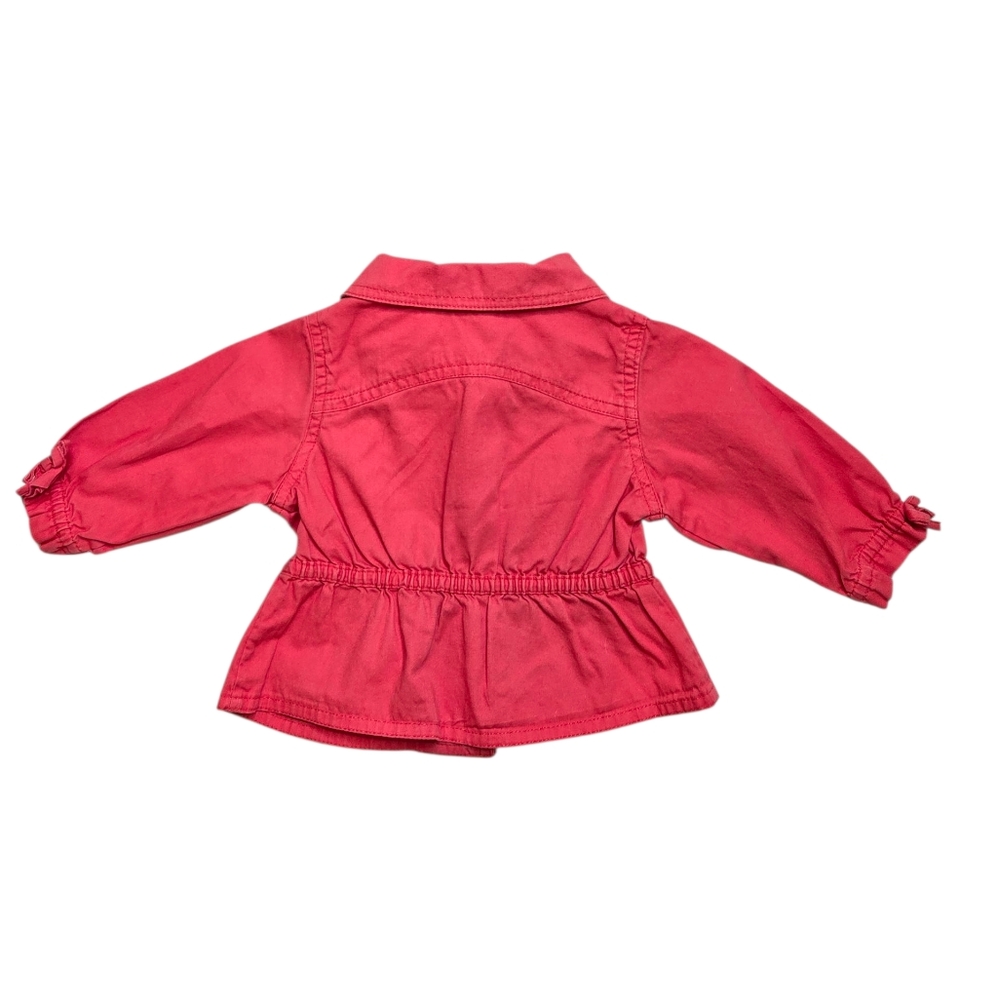 Baby Q Bright Pink Embroidered Cinch Waist Barn Coat 6-9 Months - Picture 5 of 5